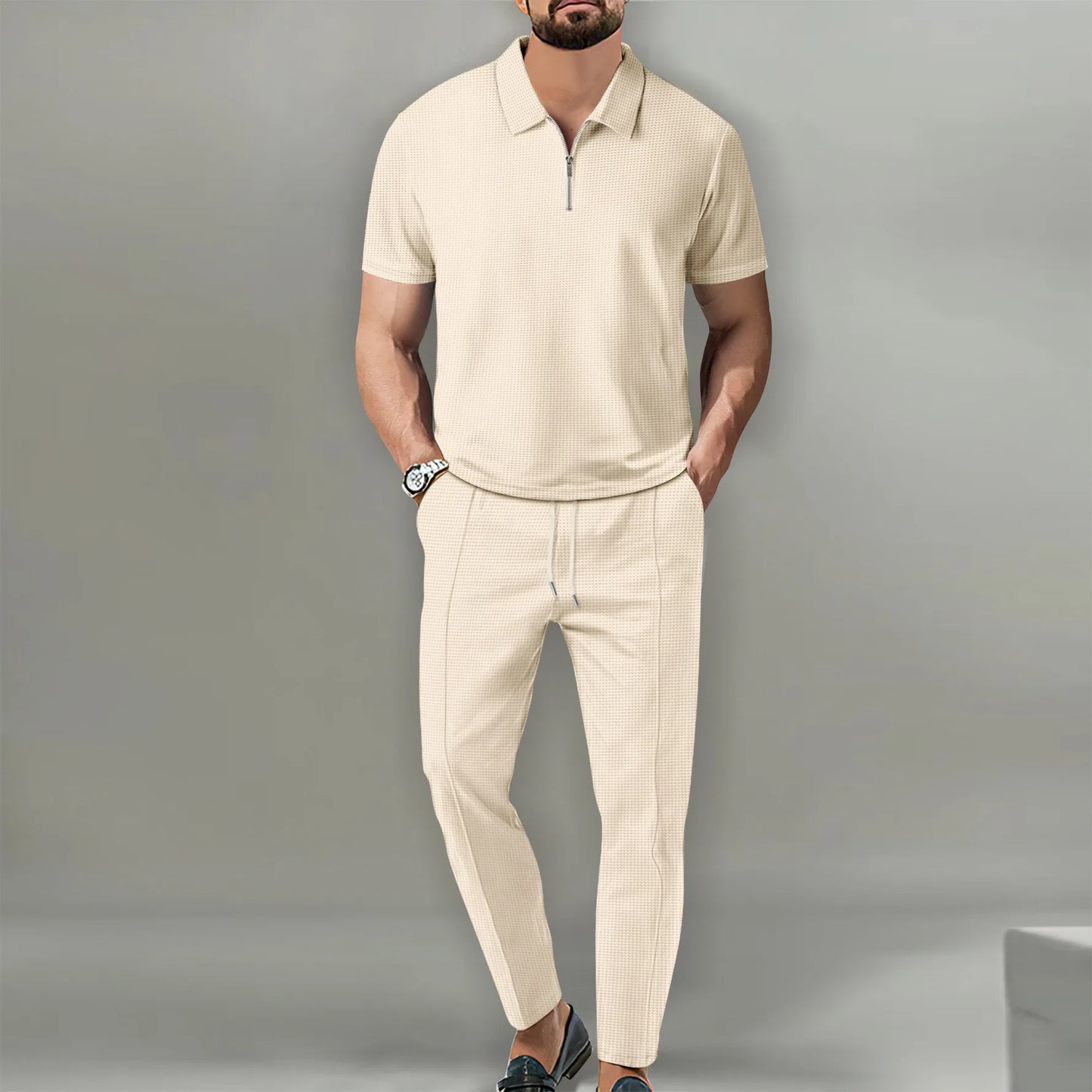 VALENTINO™ | Luxe Tweedelig Set Met Kraag Voor Mannen